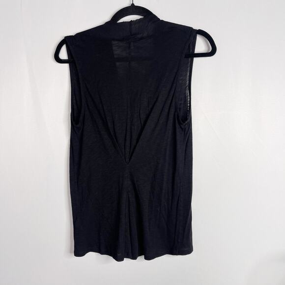 New Splendid XSmall Black Cowl Neck Sleeveless Slub Jersey Tank Top Modal Supima - Picture 2 of 11